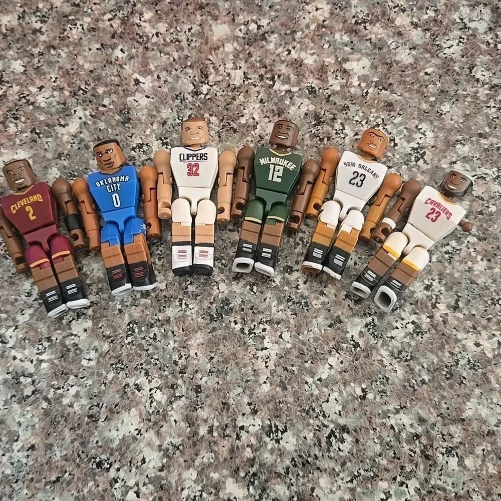 NBA C3 Construction Basketball Figures Lot of‎ 6 LeBron Kyrie Westbrook Loose